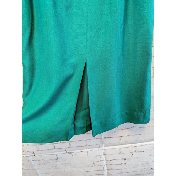 Vintage Christian Dior Womens Skirt Suit Kelly Green Petites 6 Blazer 10 Skirt - Picture 10 of 15
